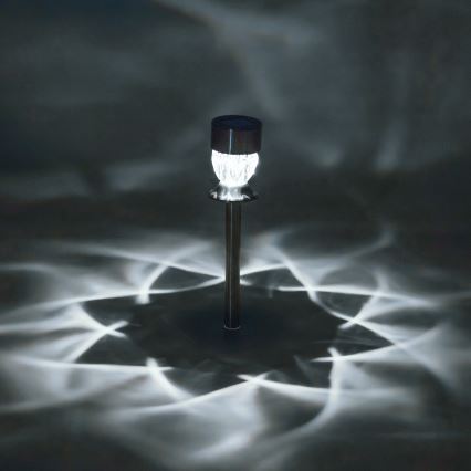 Aigostar - LED solcellslampa LED/0,006W/1,2V 35,5cm matt krom 100 mAh 3000K IP44