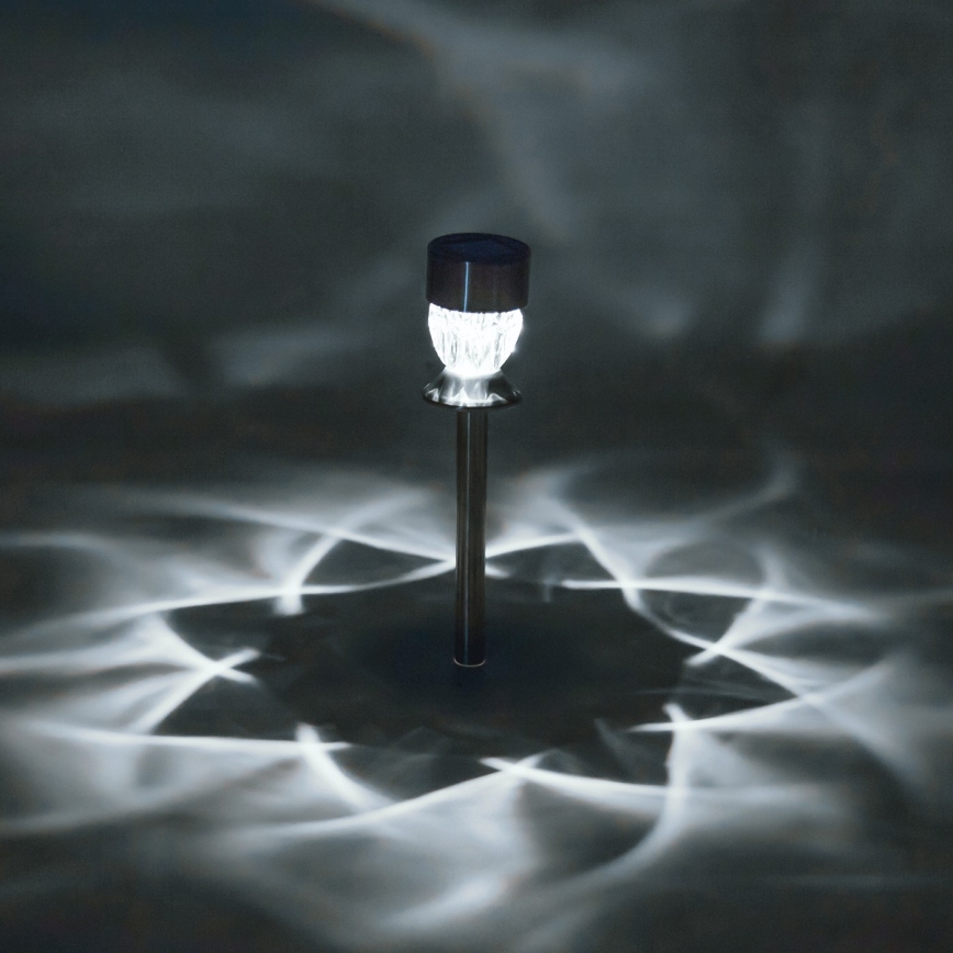 Aigostar - LED solcellslampa LED/0,006W/1,2V 35,5cm matt krom 100 mAh 3000K IP44