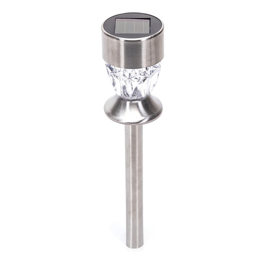 Aigostar - LED solcellslampa LED/0,006W/1,2V 35,5cm matt krom 2700K IP44
