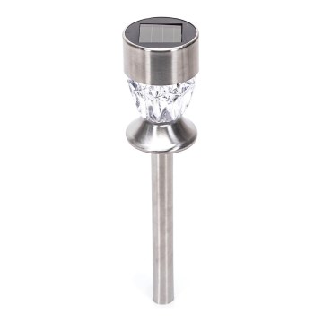 Aigostar - LED solcellslampa LED/0,006W/1,2V 35,5cm matt krom 3000K IP44