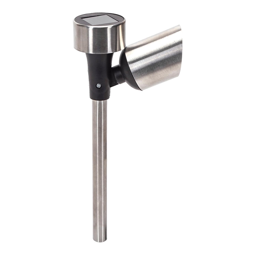 Aigostar - LED solcellslampa LED/0,006W/1,2V 37,5cm matt krom 6500K IP44