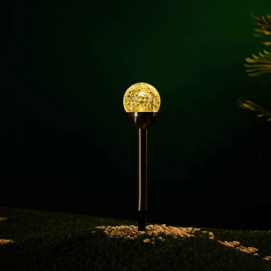 Aigostar - LED solcellslampa LED/0,006W/1,2V 37,8cm matt krom 2700K IP44