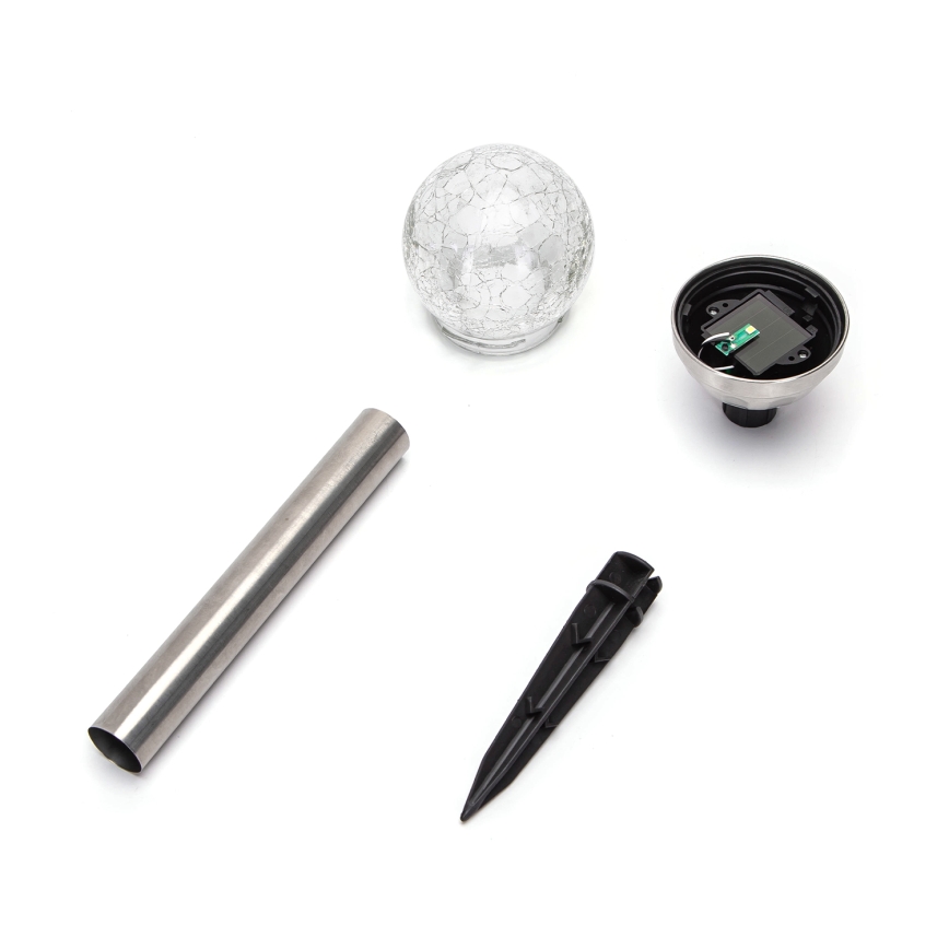 Aigostar - LED solcellslampa LED/0,006W/1,2V 37,8cm matt krom 6500K IP44 100 mAh