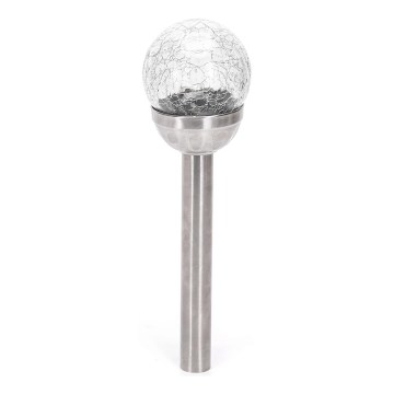 Aigostar - LED solcellslampa LED/0,006W/1,2V 37,8cm matt krom 2700K IP44 100 mAh