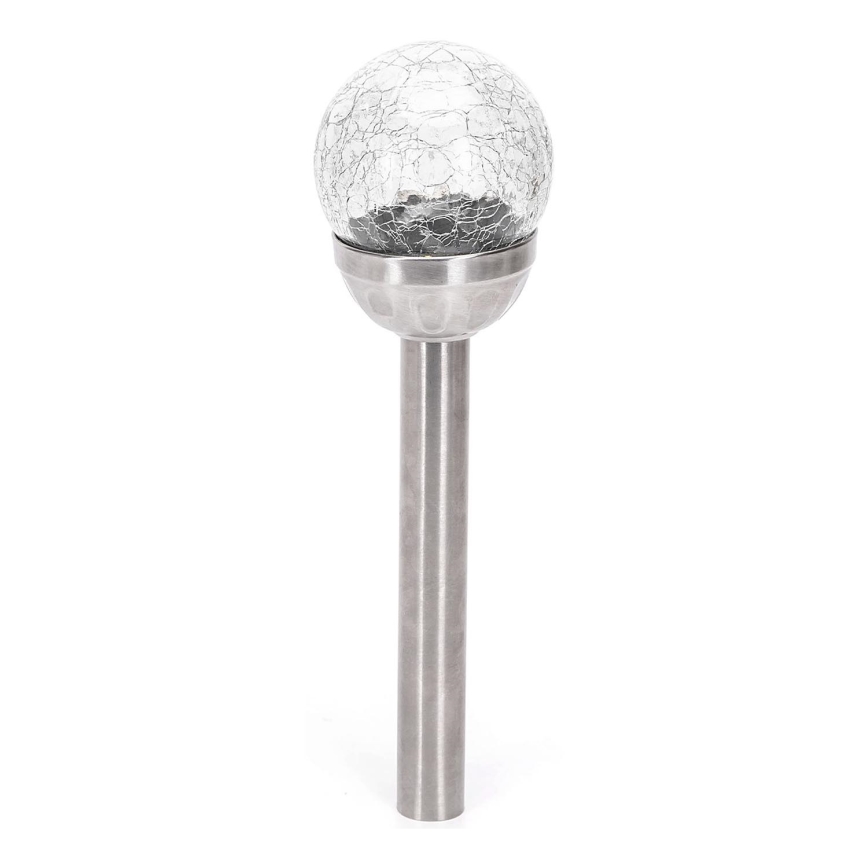 Aigostar - LED solcellslampa LED/0,006W/1,2V 37,8cm matt krom 2700K IP44