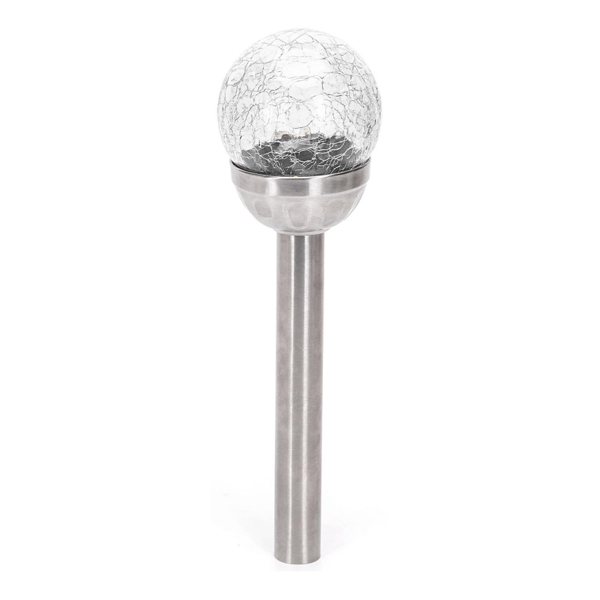 Aigostar - LED solcellslampa LED/0,006W/1,2V 37,8cm matt krom 6500K IP44 100 mAh