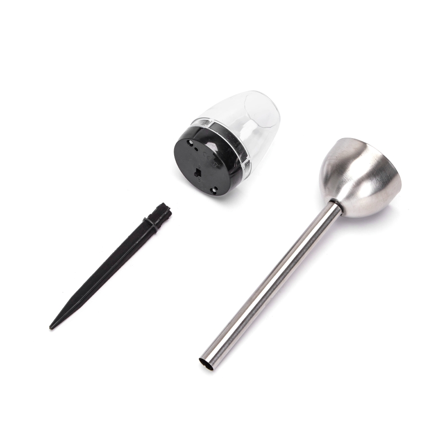 Aigostar - LED solcellslampa LED/0,006W/1,2V 38,2cm matt krom 2700K IP44 40 mAh