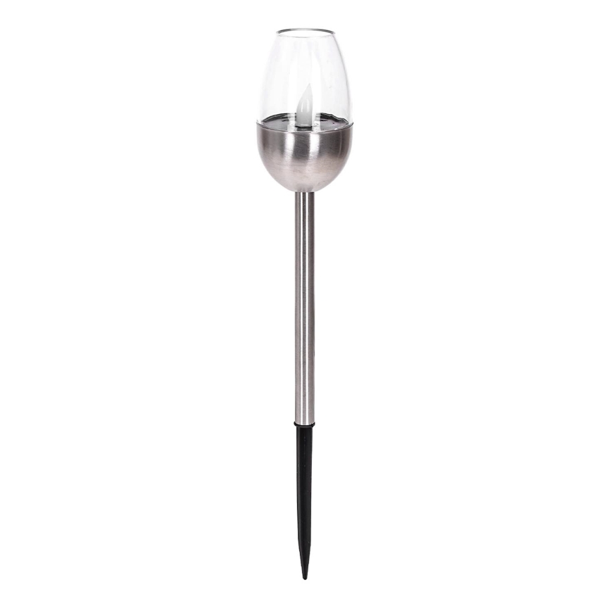 Aigostar - LED solcellslampa LED/0,006W/1,2V 38,2cm matt krom 2700K IP44 40 mAh