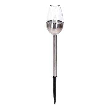 Aigostar - LED solcellslampa LED/0,006W/1,2V 38,2cm matt krom 2700K IP44