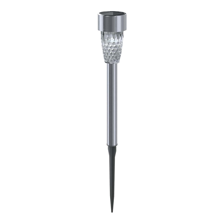 Aigostar - LED solcellslampa LED/0,006W/1,2V 40 mAh 29,7 cm matt krom 6500K IP44