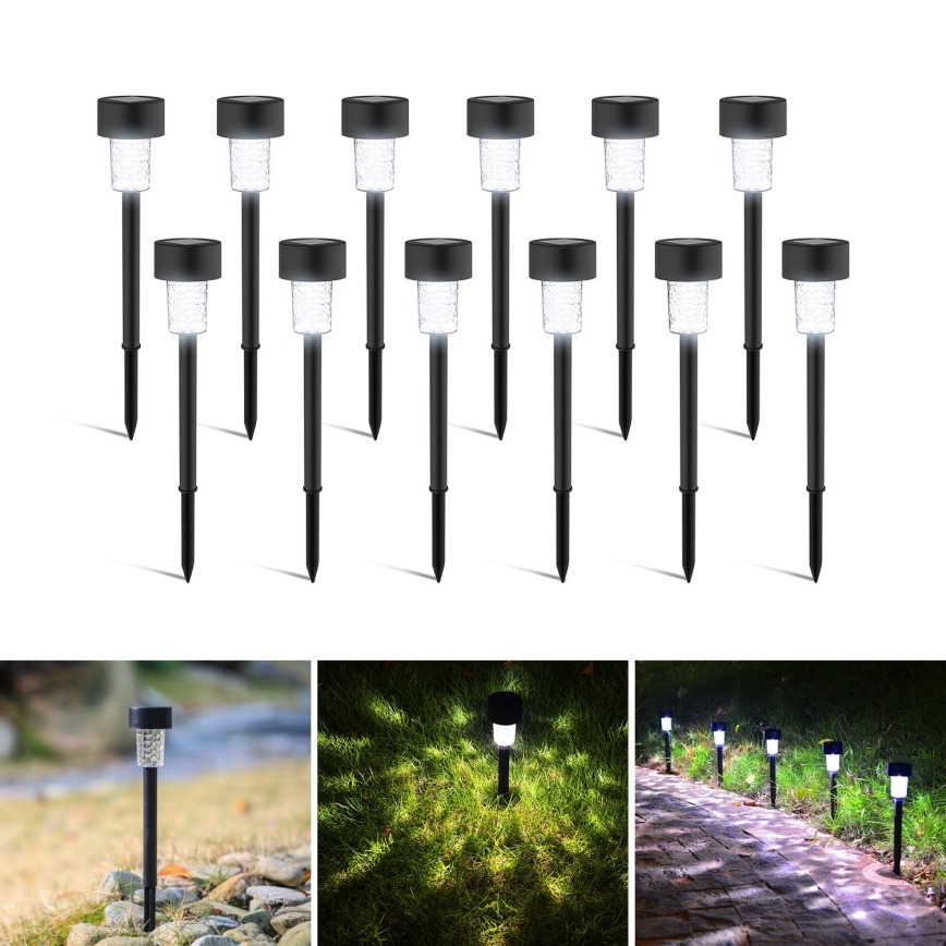 Aigostar - LED solcellslampa LED/0,06W/2V 32,7 cm 6500K IP44 svart