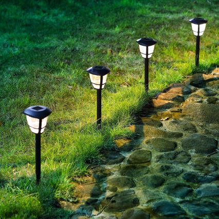 Aigostar - LED solcellslampa LED/0,06W/2V 100 mAh 33,8 cm 6500K IP44 svart