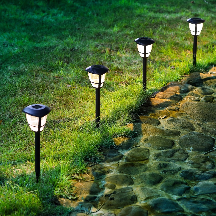 Aigostar - LED solcellslampa LED/0,06W/2V 100 mAh 33,8 cm 6500K IP44 svart