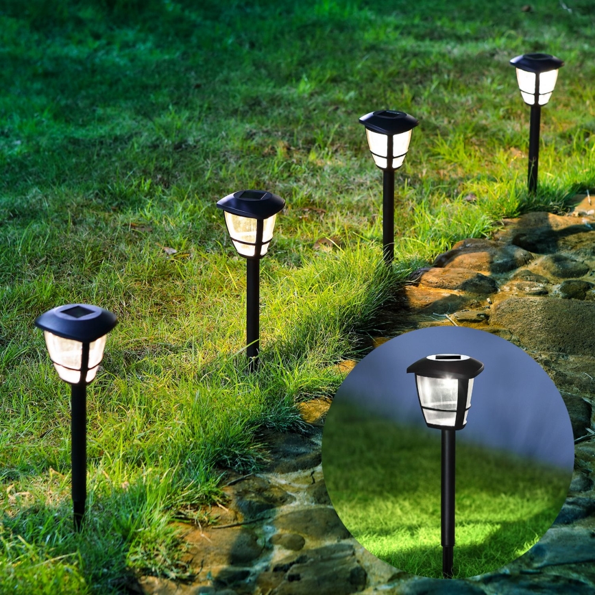 Aigostar - LED solcellslampa LED/0,06W/2V 100 mAh 33,8 cm 6500K IP44 svart