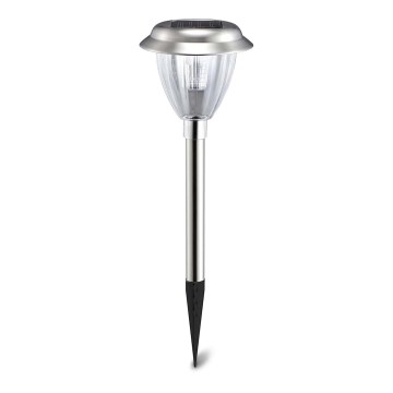 Aigostar - LED solcellslampa LED/0,08W/2V 30,4 cm 6500K IP44 matt krom