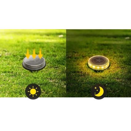 Aigostar - LED solcellslampa LED/0,6W/5,5V 24,5 cm 500 mAh 3200K IP66 svart