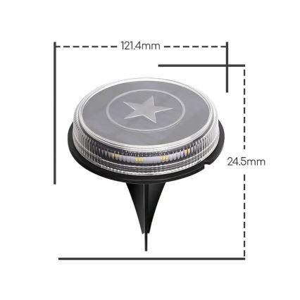 Aigostar - LED solcellslampa LED/0,6W/5,5V 24,5 cm 500 mAh 3200K IP66 svart