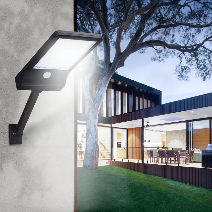 Aigostar - LED Solcellsgatulampa med sensor LED/3W/3,7V1800 mAh IP44 3000/4000/5000K + fjärrkontroll