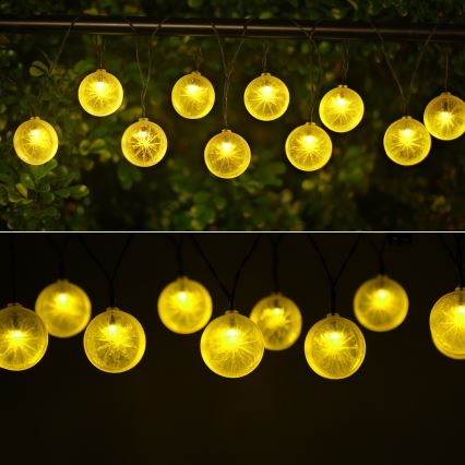 Aigostar - LED Solcellslinga 10xLED/3,8m IP44 varm vit