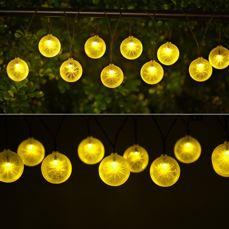 Aigostar - LED Solcellslinga 10xLED/3,8m IP44 varm vit