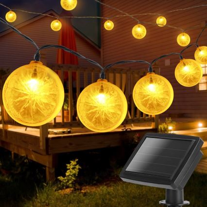 Aigostar - LED Solcellslinga 10xLED/3,8m IP44 varm vit