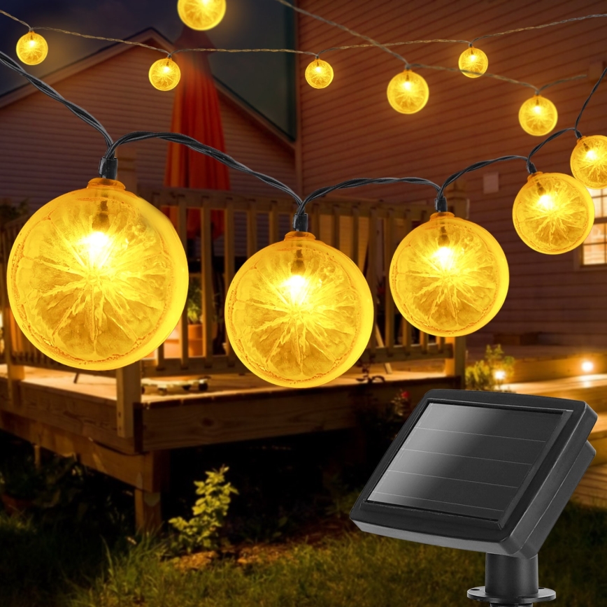Aigostar - LED Solcellslinga 10xLED/3,8m IP44 varm vit