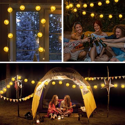 Aigostar - LED Solcellslinga 10xLED/3,8m IP44 varm vit