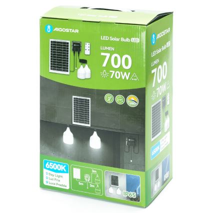 Aigostar - LED solcellsljuskrona 2xLED/35W/12V 6000 mAh 6500K diameter 10 cm + fjärrkontroll