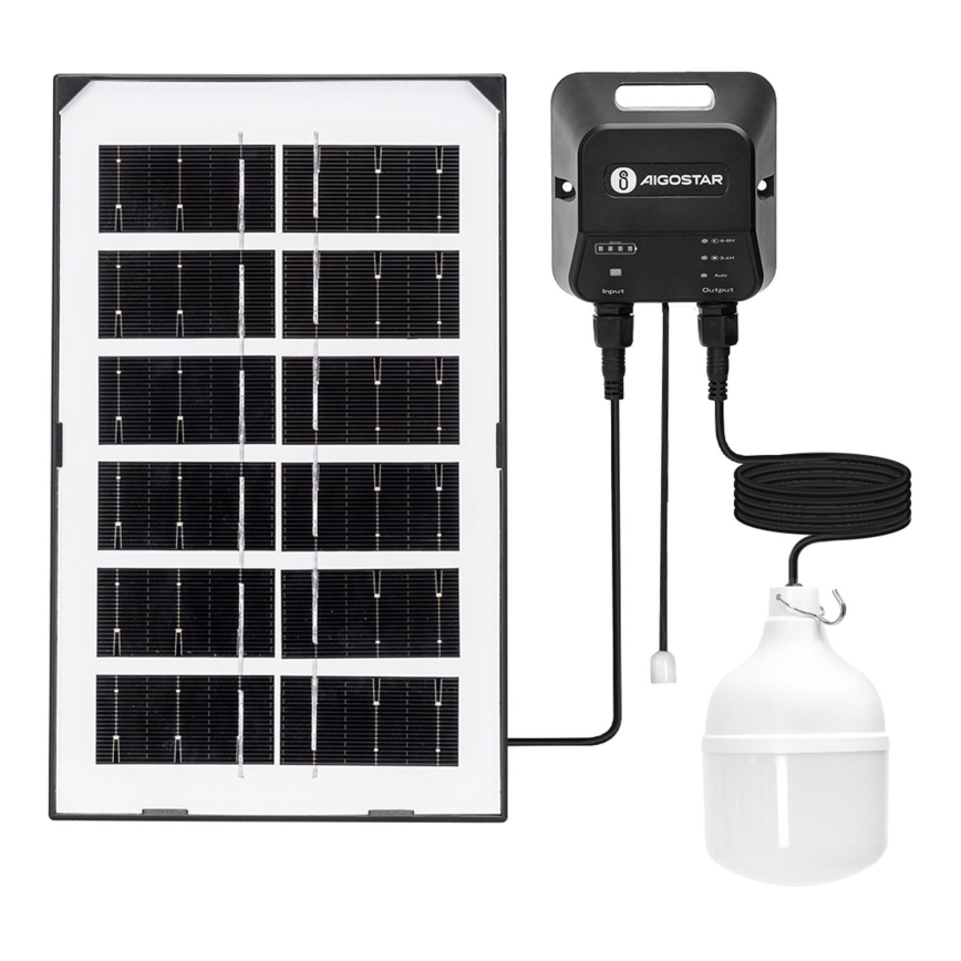 Aigostar - LED solcellsljuskrona LED/35W/12V 3000 mAh 6500K diameter 10 cm + fjärrkontroll