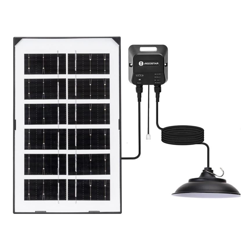 Aigostar - LED solcellsljuskrona LED/35W/12V 3000 mAh 6500K diameter 15 cm + fjärrkontroll