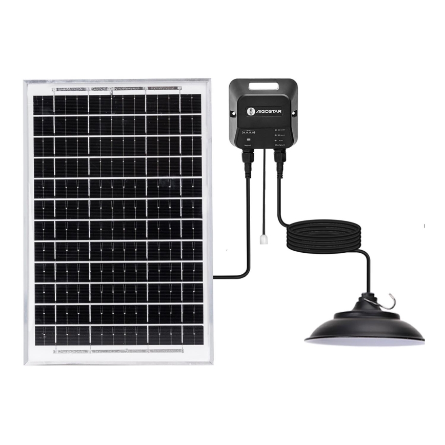 Aigostar - LED solcellsljuskrona LED/70W/12V 6000 mAh 6500K diameter 23,5 cm + fjärrkontroll