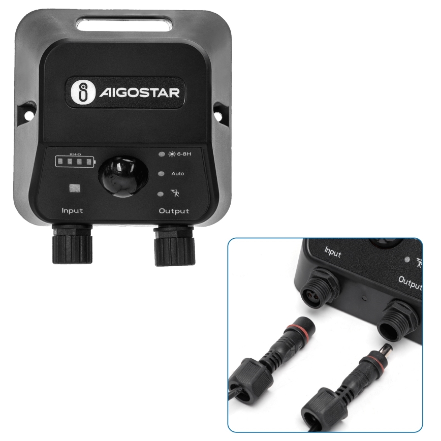 Aigostar - LED solcellsljuskrona med sensor LED/35W/12V 3000 mAh 6500K diameter 10 cm + fjärrkontroll