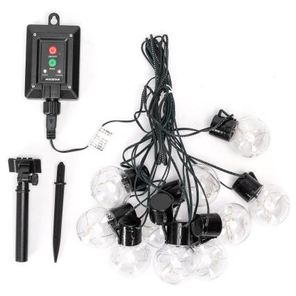 Aigostar - LED solcellsljusslinga för jul 10xLED/8 funktioner 6,5m IP65 500 mAh multicolor