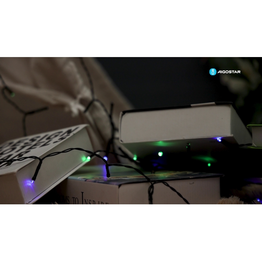 Aigostar - LED solcellsljusslinga 100xLED/8 funktioner 12m IP65 multicolor