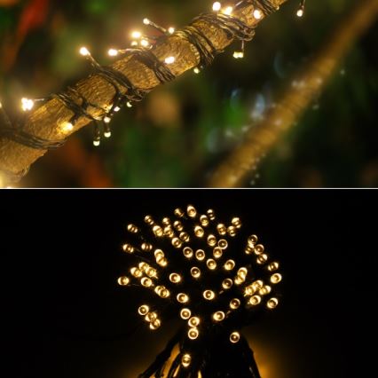 Aigostar - LED solcellsljusslinga 100xLED/12m 300 mAh IP65 varm vit