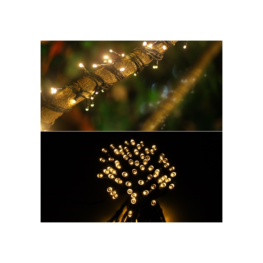 Aigostar - LED solcellsljusslinga 100xLED/12m 300 mAh IP65 varm vit