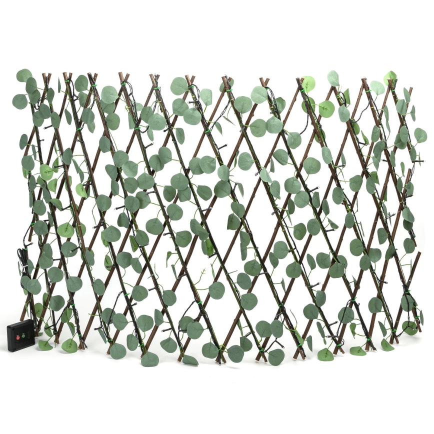 Aigostar - LED solcellsljusslinga 102xLED/2x0,7m IP65 varm vit eukalyptus