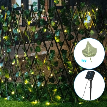 Aigostar - LED solcellsljusslinga 102xLED/2x0,7m IP65 varm vit ivy