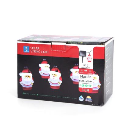 Aigostar - LED solcellsljusslinga för jul 10xLED/3,8 m IP44 kallvit 400 mAh