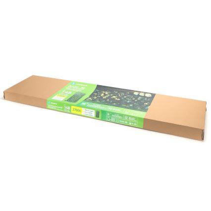 Aigostar - LED solcellsljusslinga 148xLED/2x1,2m IP65 300 mAh varm vit eukalyptus