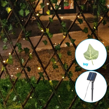 Aigostar - LED solcellsljusslinga 148xLED/2x1,2m IP65 varm vit ivy