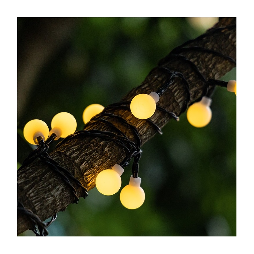 Aigostar - LED solcellsljusslinga 50xLED/8 funktioner 12m IP65 800 mAh varmvit
