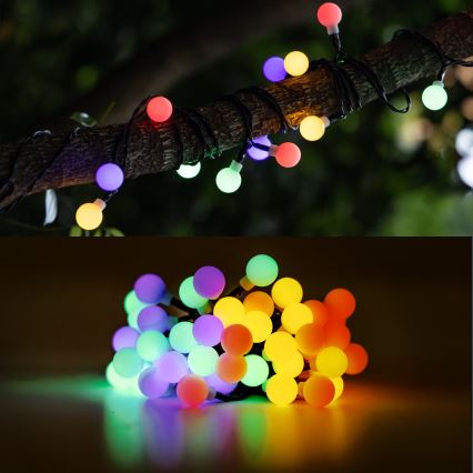 Aigostar - LED solcellsljusslinga 50xLED/8 funktioner 12m IP65 800 mAh multicolor