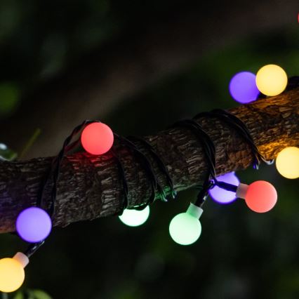 Aigostar - LED solcellsljusslinga 50xLED/8 funktioner 12m IP65 800 mAh multicolor
