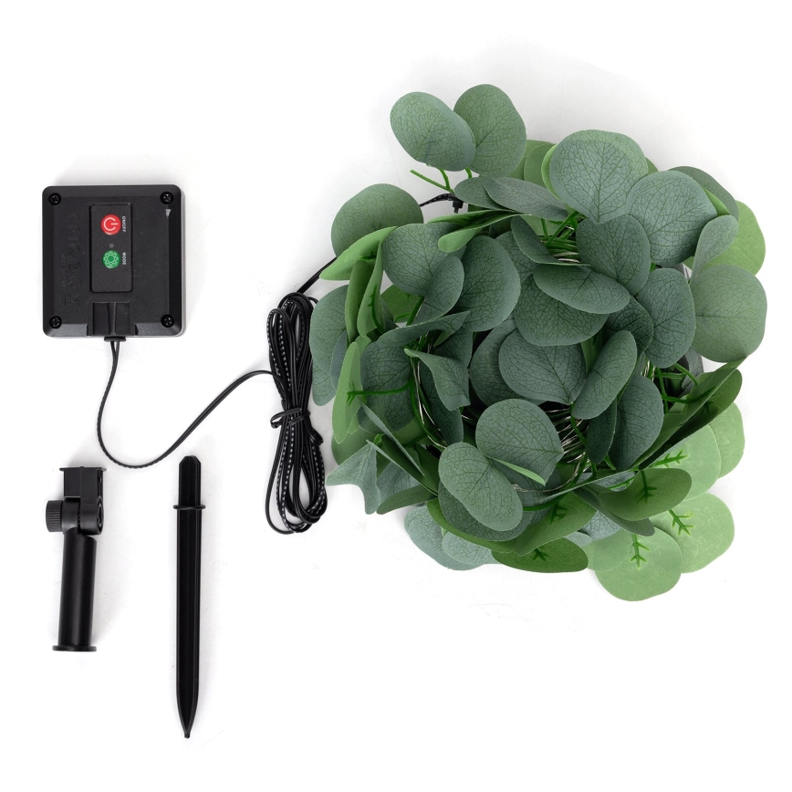 Aigostar - LED solcellsljusslinga 50xLED/7m IP65 varm vit eukalyptus