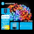 Aigostar - LED solcellsljusslinga 50xLED/8 funktioner 12m IP65 multicolor 800 mAh