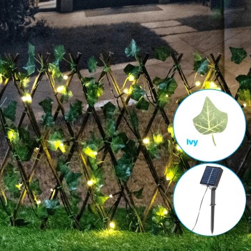 Aigostar - LED solcellsljusslinga 56xLED/2x0,4m IP65 varm vit ivy
