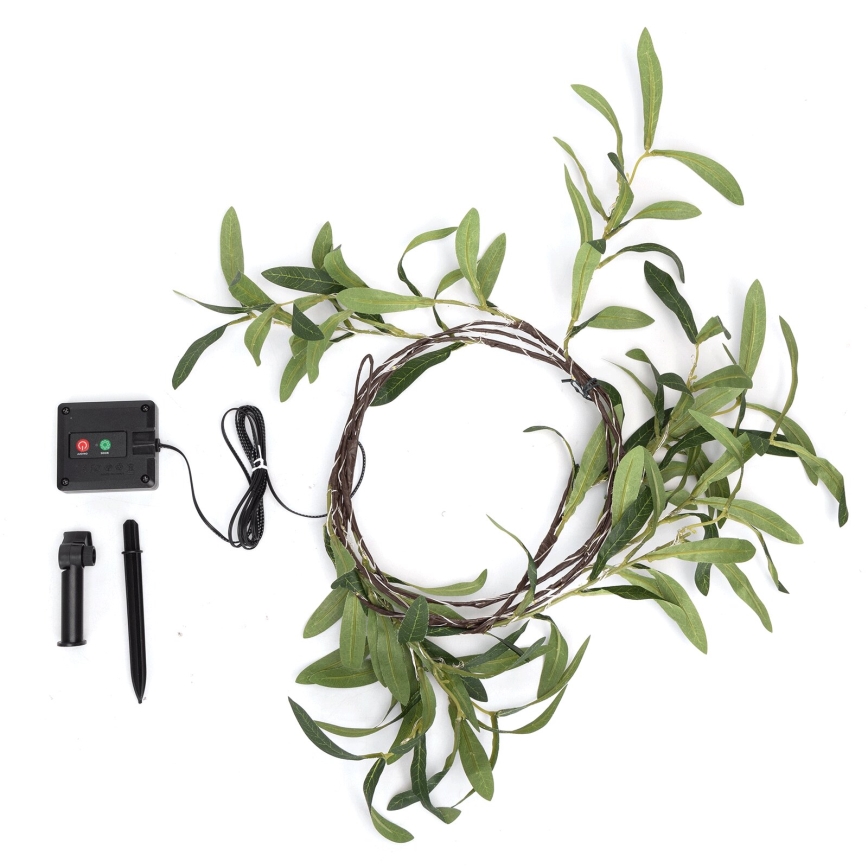Aigostar - LED solcellsljusslinga 60xLED/4m IP65 varm vit oliv