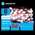 Aigostar - LED solcellsljusslinga för jul 100xLED/8 funktioner 12m IP65 800 mAh kallvit