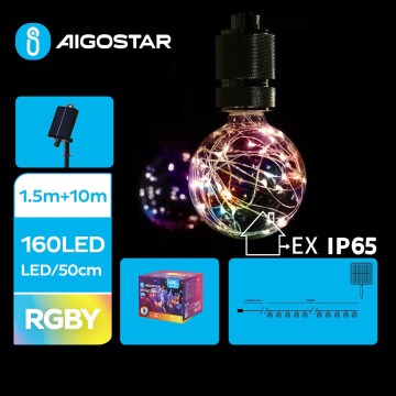 Aigostar - LED solcellsljusslinga för jul 20xLED/8 funktioner 11,5m IP65 multicolor
